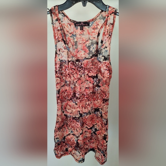 Sheer Sequin Floral Tank - Picture 3 of 7
